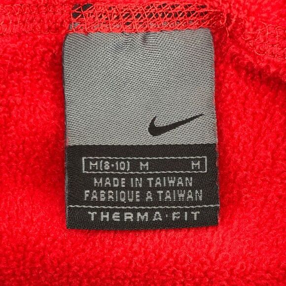 Vintage Y2K Nike Therma Fit Hoodie Pullover Red Women's Medium Back Pocket - Picture 5 of 12